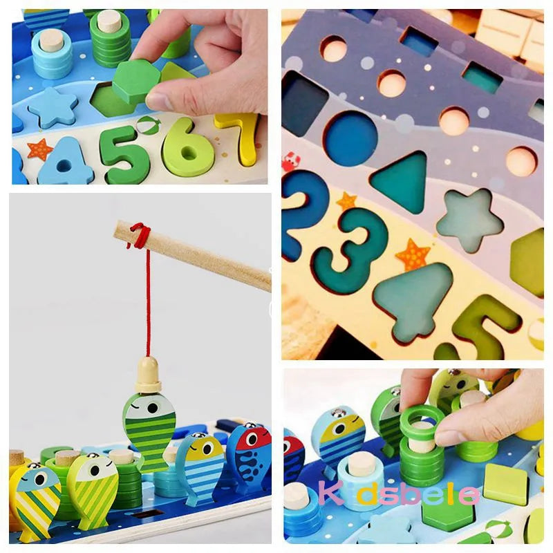 Quebra-cabeça educativo para crianças - letras, números e formas - Brinquedo Montessori - Loja Uau Express