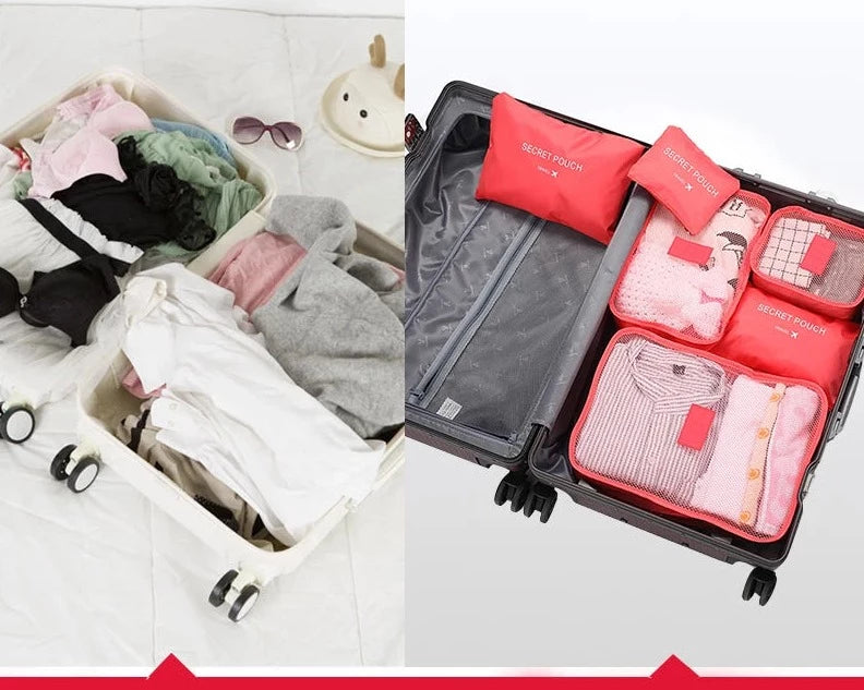 Organizador De Mala De Bagagem Viagem - Kit com 6 Peças