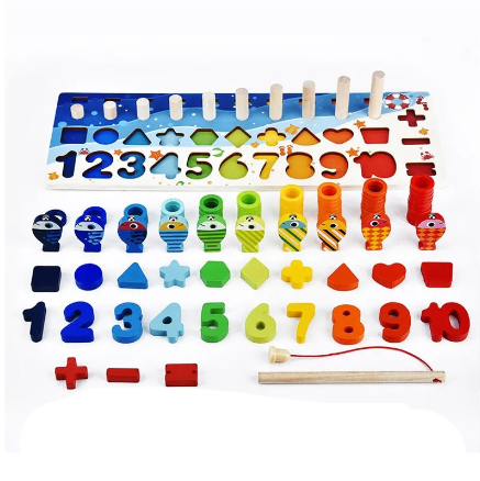 Quebra-cabeça educativo para crianças - letras, números e formas - Brinquedo Montessori - Loja Uau Express
